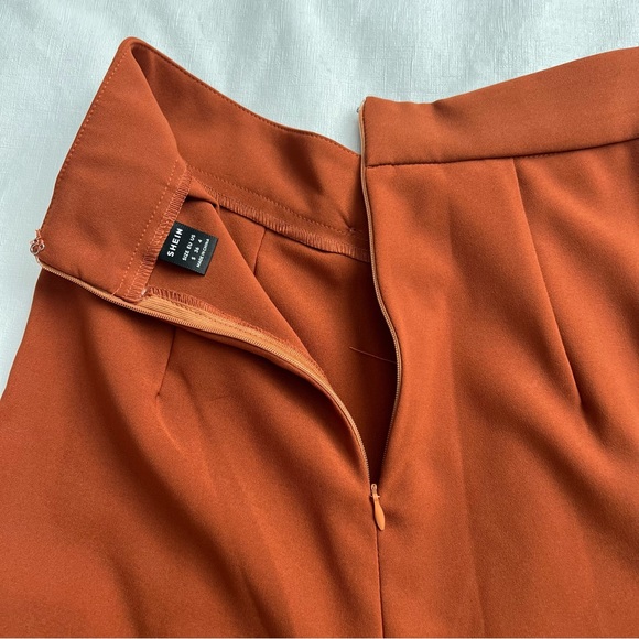 Shein Wide Leg Dress Pants Size 4 Rust - Picture 8 of 11